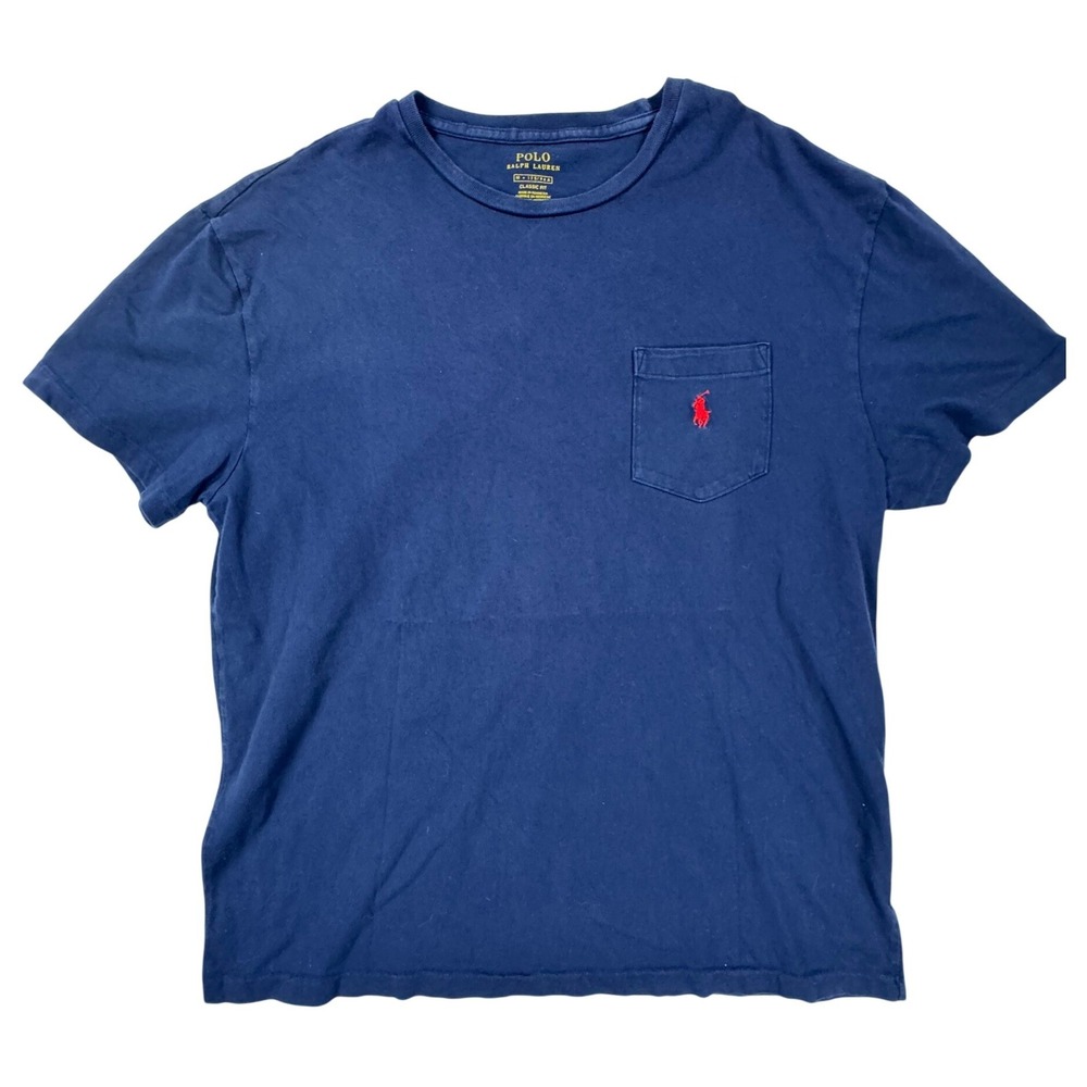 Polo Ralph Lauren Mens T-Shirt Bundle 4pk Navy Blue Yellow Pocket V-Neck Size M - Picture 4 of 16